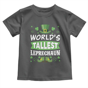 Funny World's Tallest Leprechaun St Patrick's Day Toddler T Shirt Shamrock TS11 Dark Heather Print Your Wear