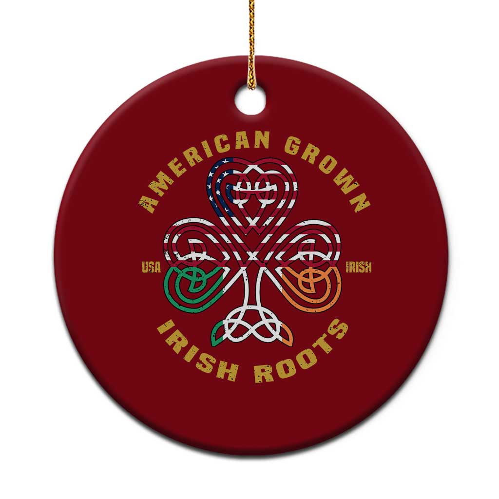 American Grown With Irish Roots Ceramic Ornament Irish American Shamrock TS11 1pc Red Print Your Wear