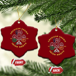 American Grown With Irish Roots Ceramic Ornament Irish American Shamrock TS11 Print Your Wear