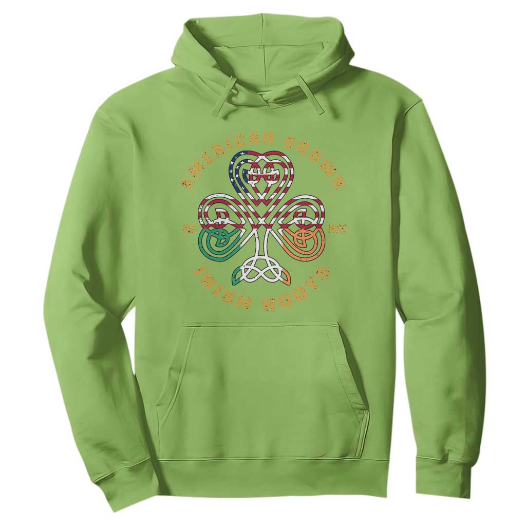 American Grown With Irish Roots Hoodie Irish American Shamrock TS11 Lime Print Your Wear