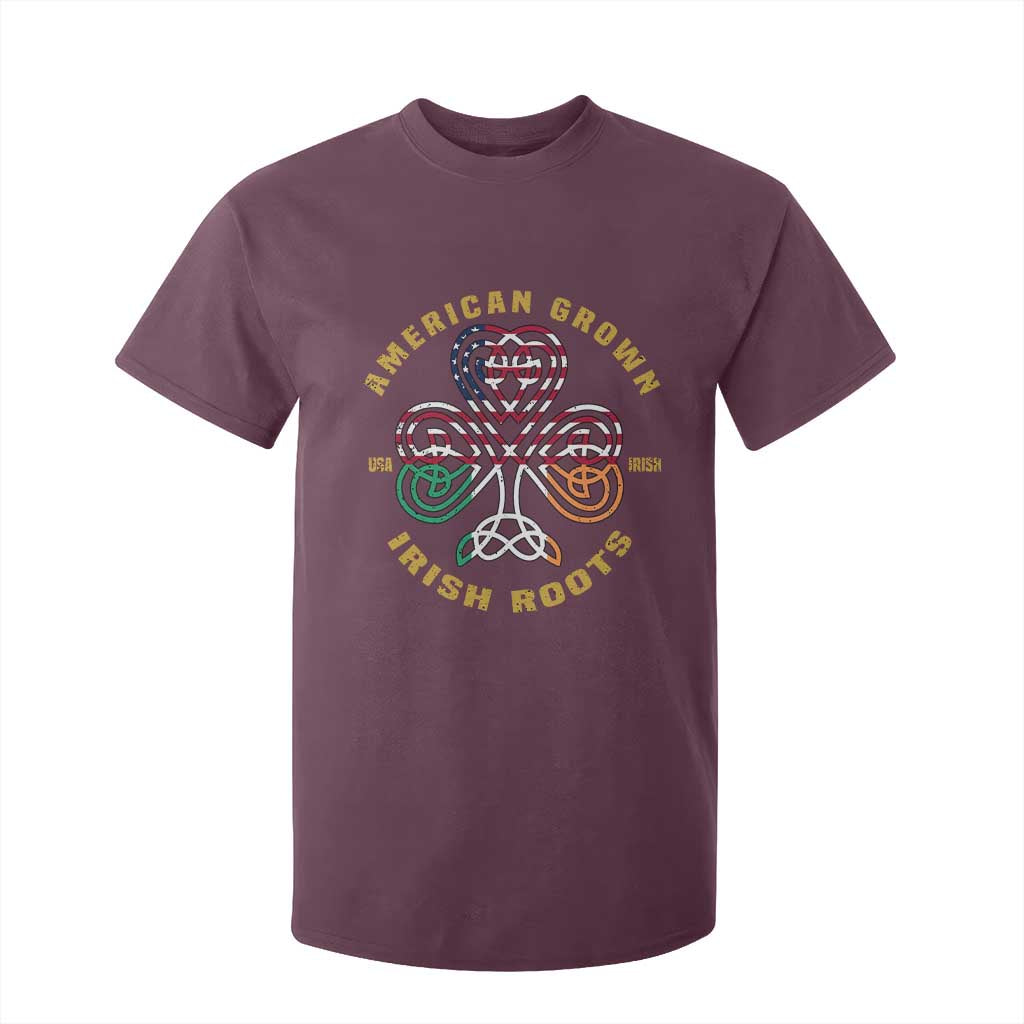 American Grown With Irish Roots T Shirt For Kid Irish American Shamrock TS11 Maroon Print Your Wear