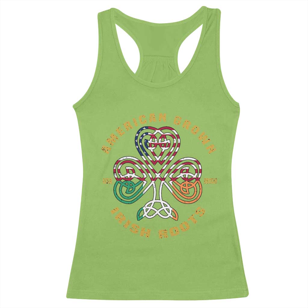 American Grown With Irish Roots Racerback Tank Top Irish American Shamrock TS11 Lime Print Your Wear
