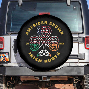 American Grown With Irish Roots Spare Tire Cover Irish American Shamrock TS11 No hole Black Print Your Wear