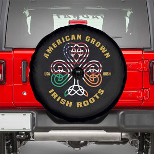 American Grown With Irish Roots Spare Tire Cover Irish American Shamrock TS11 Black Print Your Wear