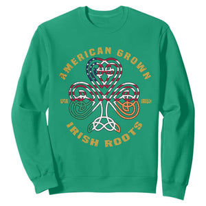 American Grown With Irish Roots Sweatshirt Irish American Shamrock TS11 Irish Green Print Your Wear