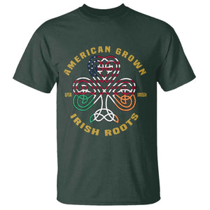 American Grown With Irish Roots T Shirt Irish American Shamrock TS11 Dark Forest Green Print Your Wear