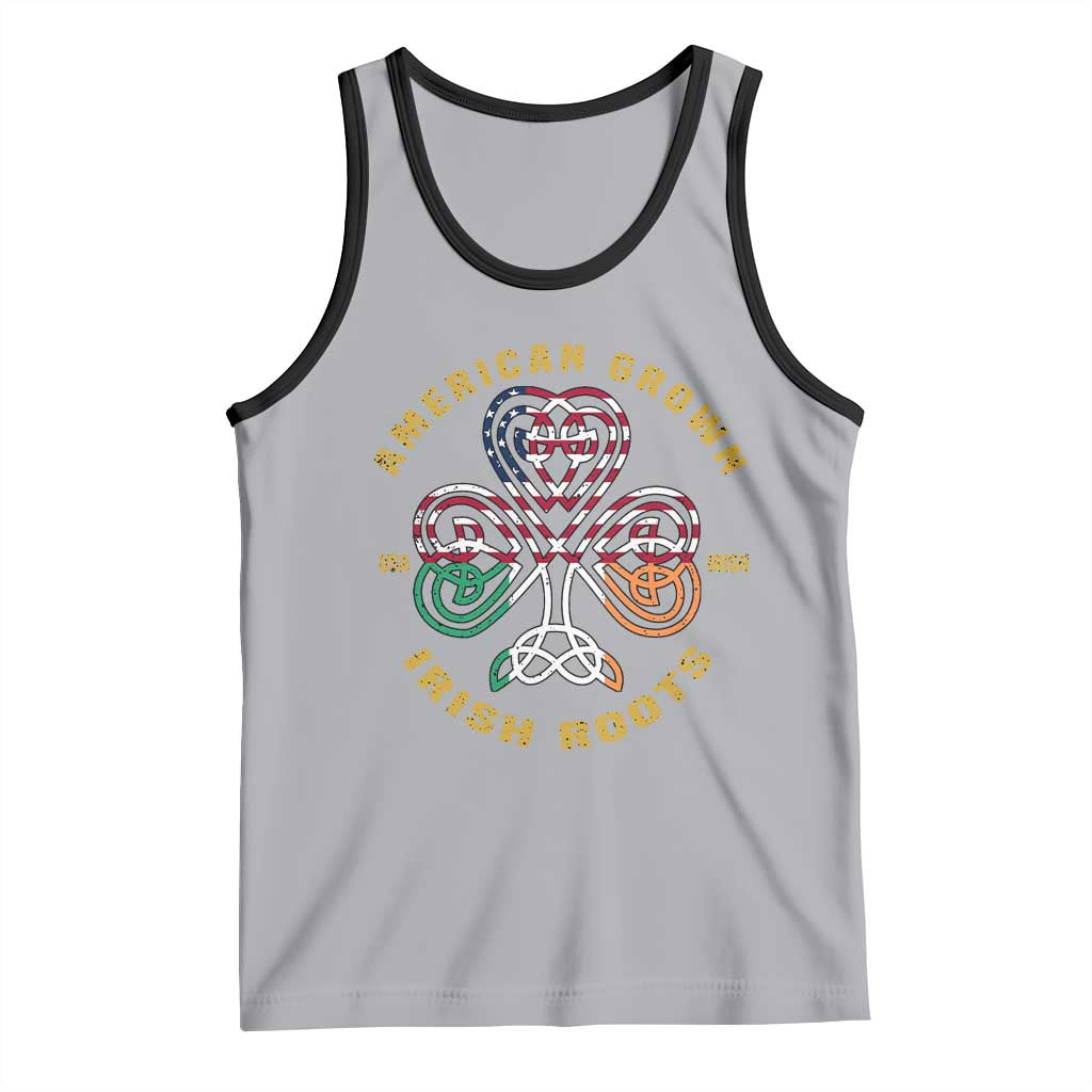 American Grown With Irish Roots Tank Top Irish American Shamrock TS11 Athletic Heather Black Print Your Wear