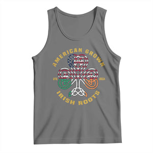 American Grown With Irish Roots Tank Top Irish American Shamrock TS11 Black Heather Print Your Wear