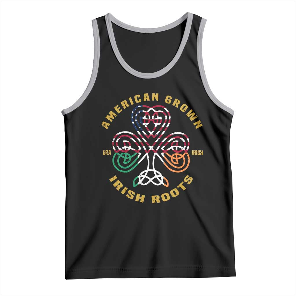 American Grown With Irish Roots Tank Top Irish American Shamrock TS11 Black Athletic Heather Print Your Wear