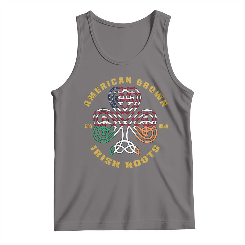 American Grown With Irish Roots Tank Top Irish American Shamrock TS11 Deep Heather Print Your Wear
