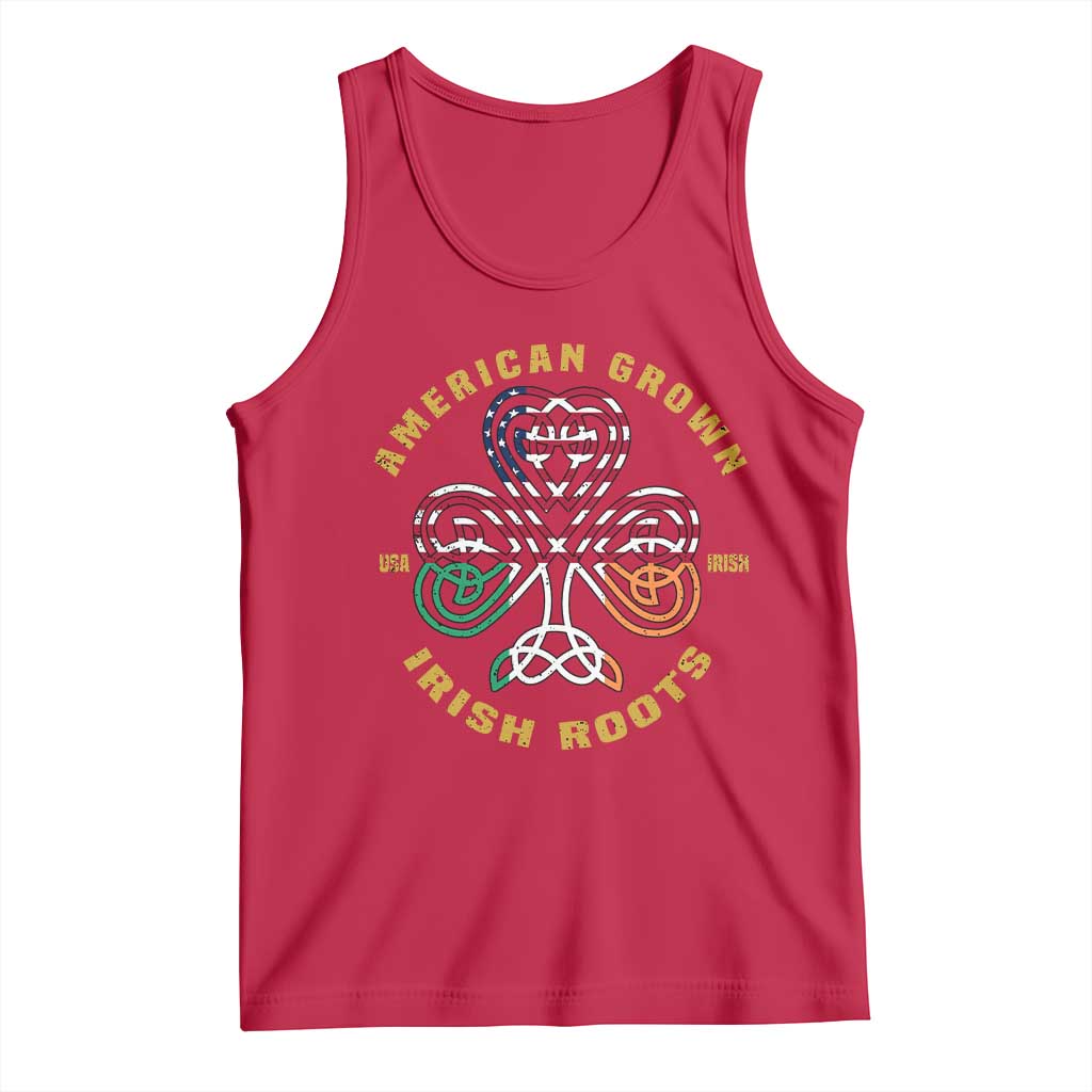 American Grown With Irish Roots Tank Top Irish American Shamrock TS11 Red Print Your Wear