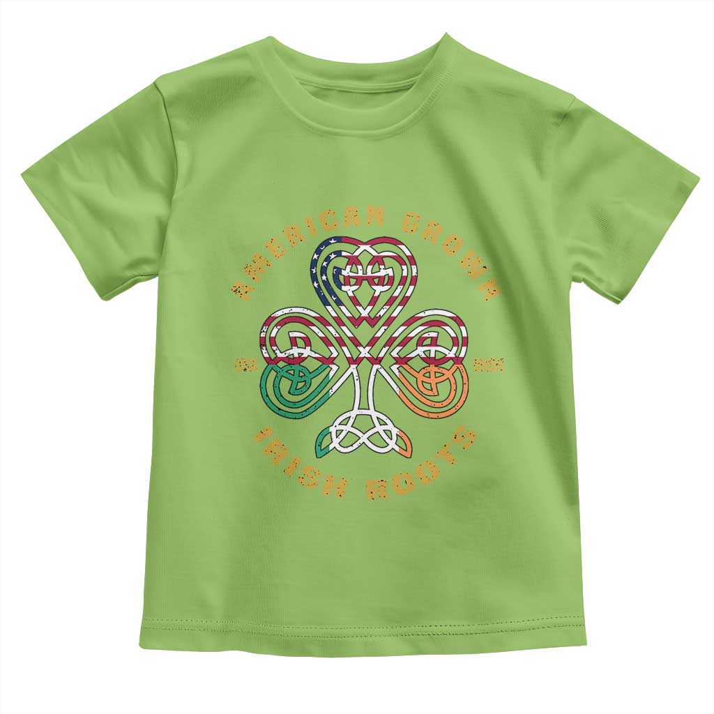 American Grown With Irish Roots Toddler T Shirt Irish American Shamrock TS11 Lime Print Your Wear