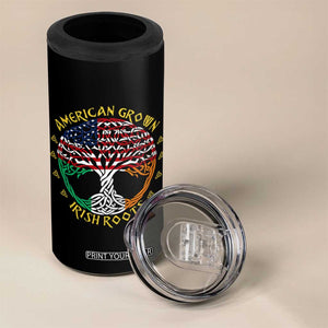 American Grown With Irish Roots 4 in 1 Can Cooler Tumbler Irish American Tree TS11 Print Your Wear
