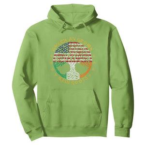 American Grown With Irish Roots Hoodie Irish American Tree TS11 Lime Print Your Wear