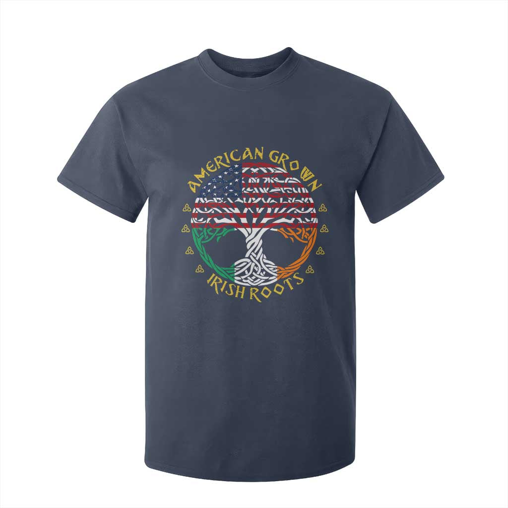 American Grown With Irish Roots T Shirt For Kid Irish American Tree TS11 Navy Print Your Wear