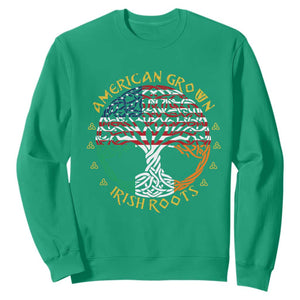 American Grown With Irish Roots Sweatshirt Irish American Tree TS11 Irish Green Print Your Wear