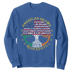 American Grown With Irish Roots Sweatshirt Irish American Tree TS11 Royal Blue Print Your Wear