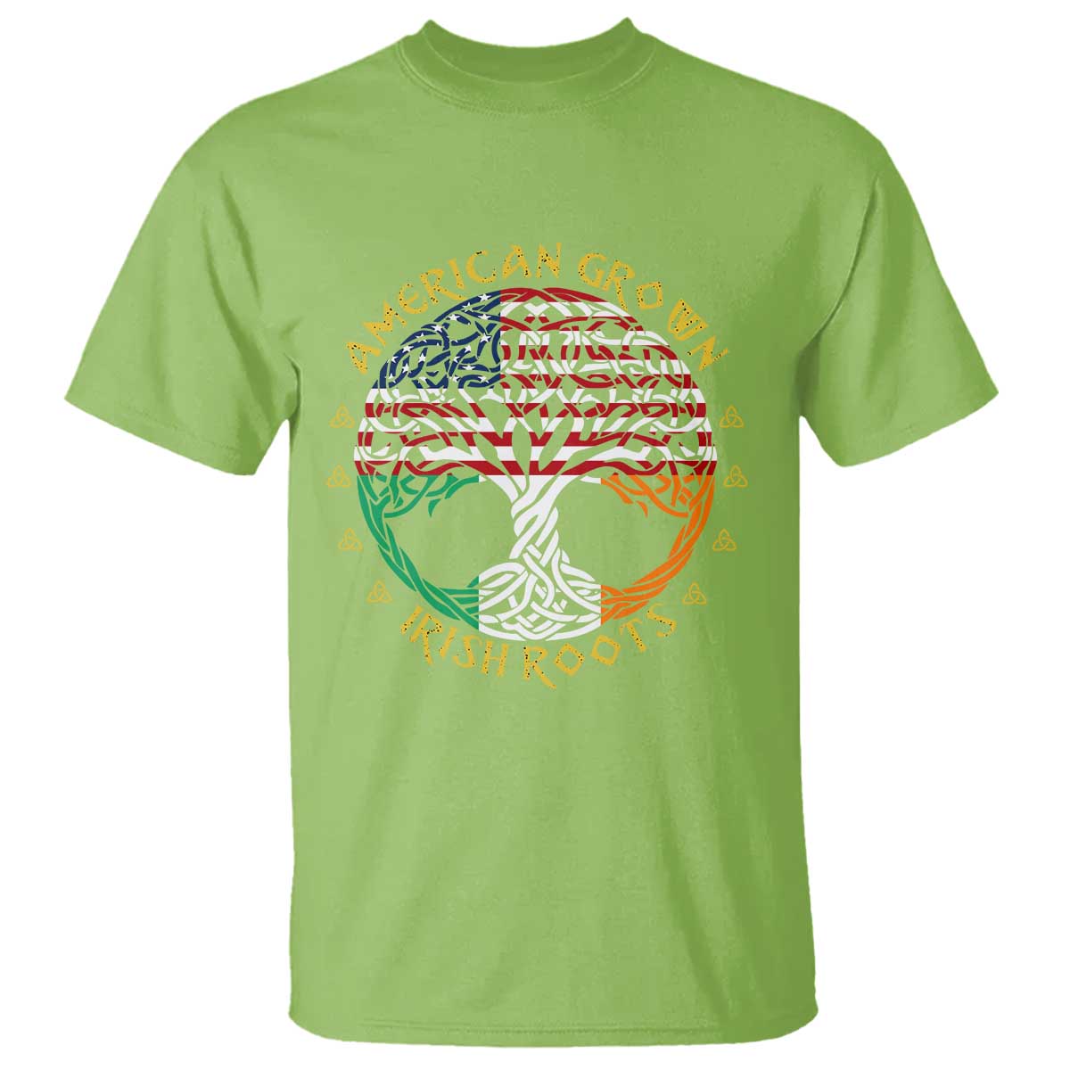 American Grown With Irish Roots T Shirt Irish American Tree TS11 Lime Print Your Wear