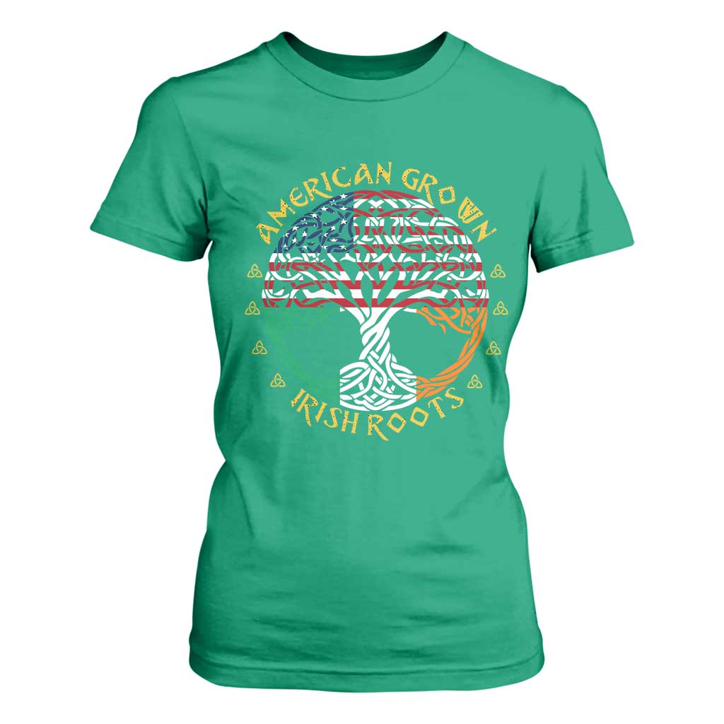 American Grown With Irish Roots T Shirt For Women Irish American Tree TS11 Irish Green Print Your Wear