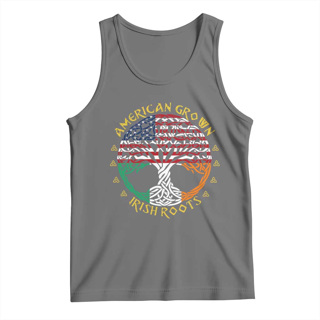 American Grown With Irish Roots Tank Top Irish American Tree TS11 Black Heather Print Your Wear