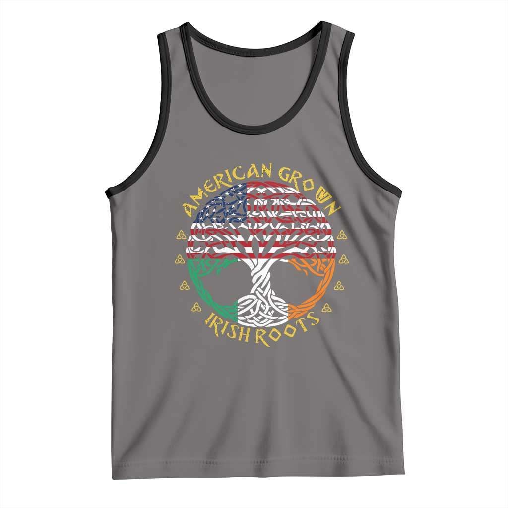 American Grown With Irish Roots Tank Top Irish American Tree TS11 Deep Heather Black Print Your Wear