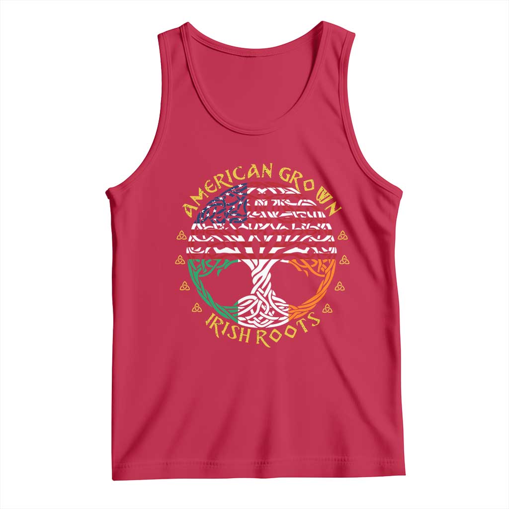 American Grown With Irish Roots Tank Top Irish American Tree TS11 Red Print Your Wear