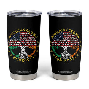 American Grown With Irish Roots Tumbler Cup Irish American Tree TS11 Black Print Your Wear
