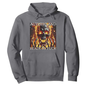 Funny Autistic Fire Skeleton Hoodie Autism Humor Joke TS11 Charcoal Print Your Wear