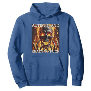Funny Autistic Fire Skeleton Hoodie Autism Humor Joke TS11 Royal Blue Print Your Wear