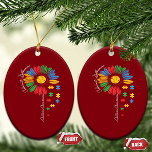 Autism Awareness Celebrate Differences Ceramic Ornament Sunflower Puzzle Pieces TS11 Print Your Wear