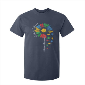 Autism Awareness Celebrate Differences T Shirt For Kid Sunflower Puzzle Pieces TS11 Navy Print Your Wear