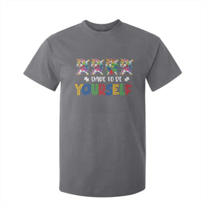 Funny Autism Awareness Dare To Be Yourself T Shirt For Kid Dabbing Unicorn TS11 Charcoal Print Your Wear