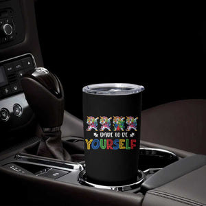 Funny Autism Awareness Dare To Be Yourself Tumbler Cup Dabbing Unicorn TS11 Print Your Wear
