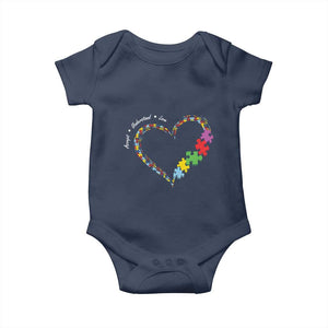 Autism Awareness Accept Understand Love Baby Onesie Love Heart Puzzle Pieces TS11 Navy Print Your Wear