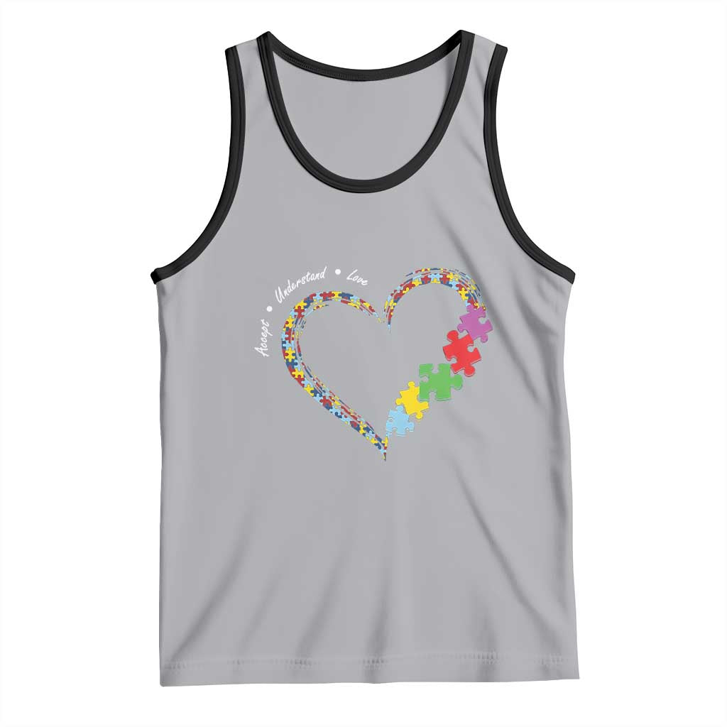 Autism Awareness Accept Understand Love Tank Top Love Heart Puzzle Pieces TS11 Athletic Heather Black Print Your Wear