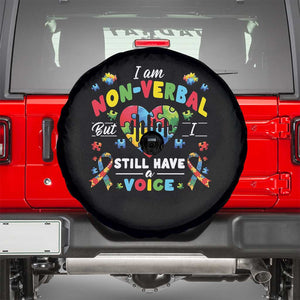 I Am Non Verbal But I Still Have A Voice Autism Awareness Spare Tire Cover Heart Puzzle TS11 Black Print Your Wear