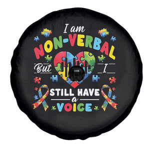 I Am Non Verbal But I Still Have A Voice Autism Awareness Spare Tire Cover Heart Puzzle TS11 Print Your Wear