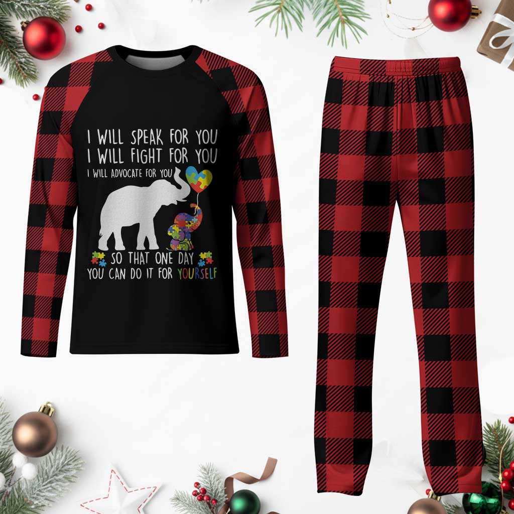 Autism Awareness Mom Plaid Pajama Set I Will Speak Fight Advocate For You So That You Can Do It For Yourself TS11 Buffalo Plaid Print Your Wear