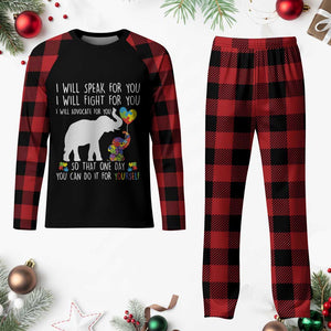 Autism Awareness Mom Plaid Pajama Set I Will Speak Fight Advocate For You So That You Can Do It For Yourself TS11 Buffalo Plaid Print Your Wear
