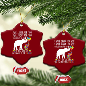 Autism Awareness Mom Ceramic Ornament I Will Speak Fight Advocate For You So That You Can Do It For Yourself TS11 Print Your Wear