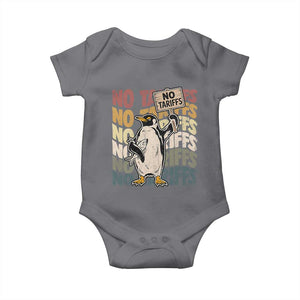 Funny Resist Penguins Baby Onesie No Tariffs On Penguin TS11 Charcoal Print Your Wear