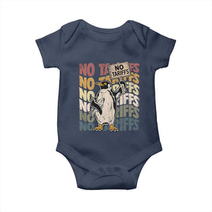 Funny Resist Penguins Baby Onesie No Tariffs On Penguin TS11 Navy Print Your Wear
