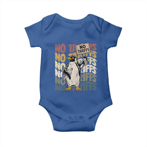 Funny Resist Penguins Baby Onesie No Tariffs On Penguin TS11 Royal Blue Print Your Wear