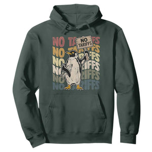 Funny Resist Penguins Hoodie No Tariffs On Penguin TS11 Dark Forest Green Print Your Wear