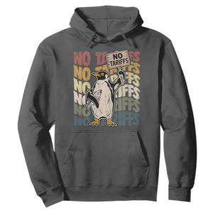 Funny Resist Penguins Hoodie No Tariffs On Penguin TS11 Dark Heather Print Your Wear