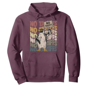 Funny Resist Penguins Hoodie No Tariffs On Penguin TS11 Maroon Print Your Wear