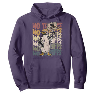 Funny Resist Penguins Hoodie No Tariffs On Penguin TS11 Purple Print Your Wear