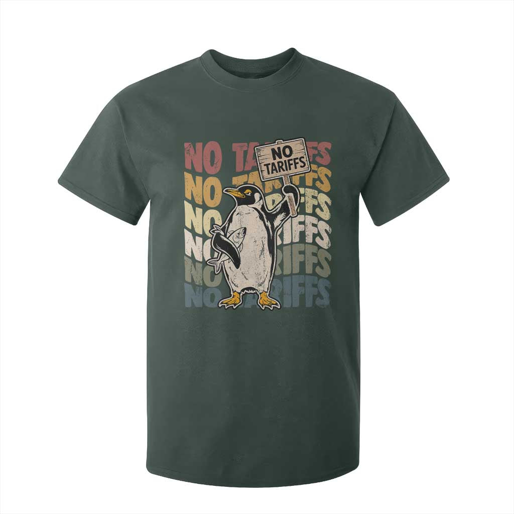Funny Resist Penguins T Shirt For Kid No Tariffs On Penguin TS11 Dark Forest Green Print Your Wear