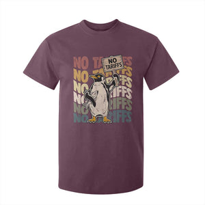 Funny Resist Penguins T Shirt For Kid No Tariffs On Penguin TS11 Maroon Print Your Wear