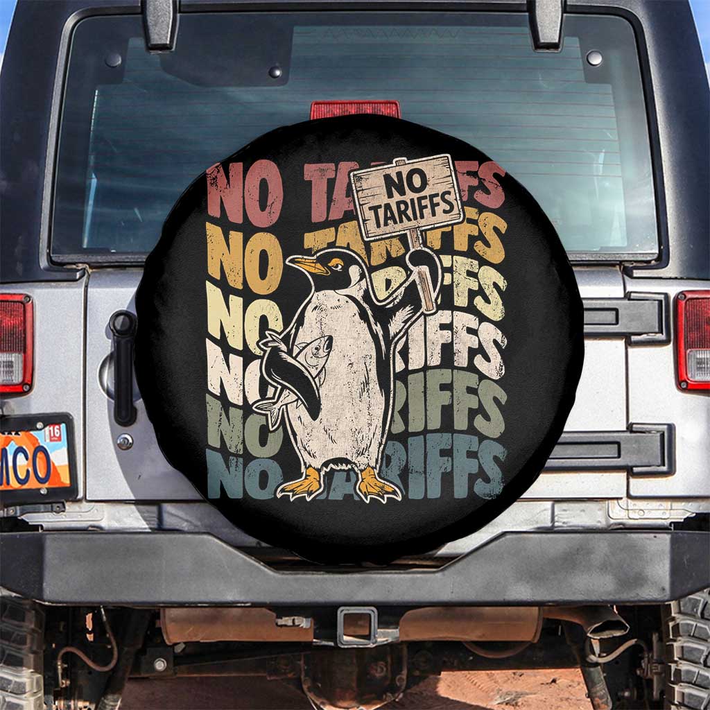 Funny Resist Penguins Spare Tire Cover No Tariffs On Penguin TS11 No hole Black Print Your Wear